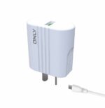 CARGADOR 220V ONLY MOD 03 - 2,1 A - 1 USB + CABLE V8 - BLANCO - Imagen 2