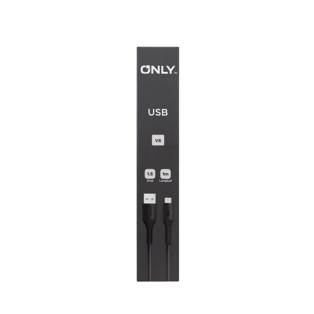 CABLE USB MOD 118 ECO LISO 2 - ONLY - V8 - NEGRO CABLE USB MOD 118 ECO LISO 2 - ONLY - V8 - NEGRO - Imagen 1
