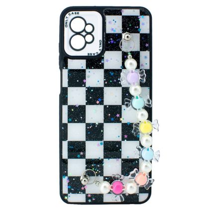 TPU MOD522 GLITTER CHAINS - MOT E22 / E22i - ONLY - CUADROS