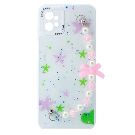 TPU MOD522 GLITTER CHAINS - MOT E13 - ONLY - BLANCO