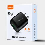 CARGADOR 220V MODO-018 4.8A - RUSH - 1USB + CABLE V8 - ONLY - NEGRO