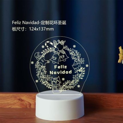 LAMPARA DE ACRILICO CORONA DE NAVIDAD MODV-001B - VARIOS - BLANCO