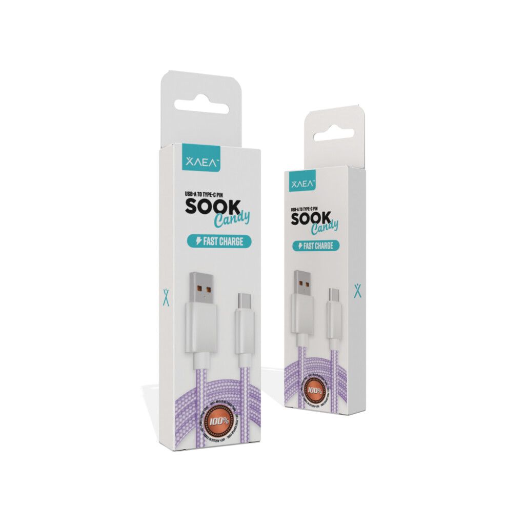 CABLE USB TIPO C MODX-091 - SOOK CANDY - XAEA - VIOLETA CABLE USB TIPO C MODX-091 - SOOK CANDY - XAEA - VIOLETA - Imagen 1