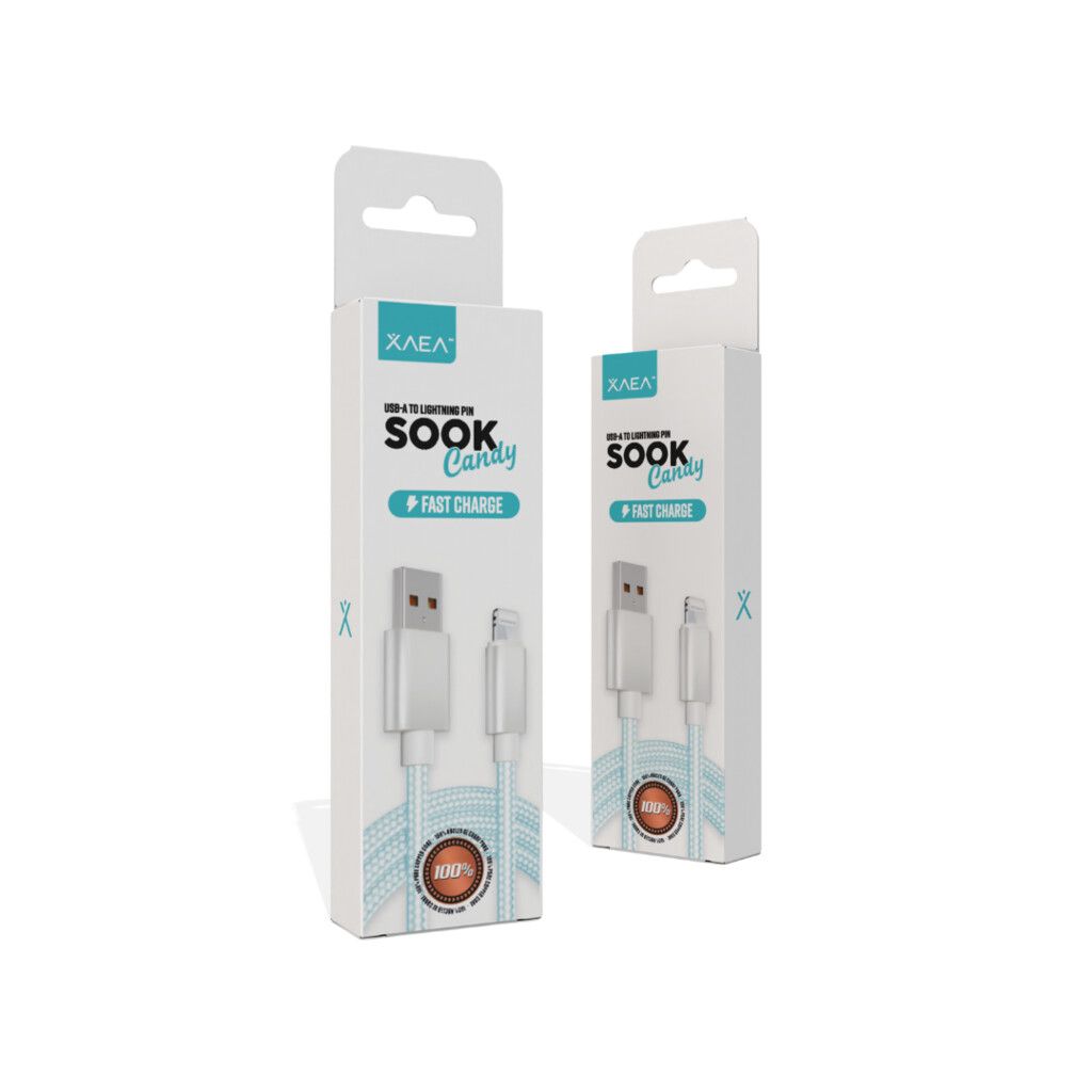 CABLE USB LIGHTNING MODX-092 - SOOK CANDY - XAEA - CELESTE CABLE USB LIGHTNING MODX-092 - SOOK CANDY - XAEA - CELESTE - Imagen 1