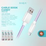 CABLE USB LIGHTNING MODX-092 - SOOK CANDY - XAEA - ROSA - Imagen 3