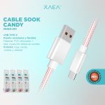 CABLE USB TIPO C MODX-091 - SOOK CANDY - XAEA - VIOLETA - Imagen 3