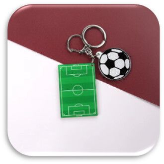LLAVERO ACRILICO CANCHA-BALON MODV-00F0 - VARIOS - VERDE