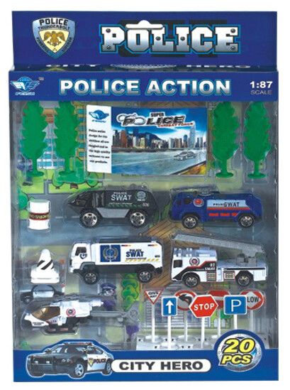 SET AUTITOS + ACCESORIOS ATRZ-002 - ZUMO - POLICIA SET AUTITOS + ACCESORIOS ATRZ-002 - ZUMO - POLICIA - Imagen 1