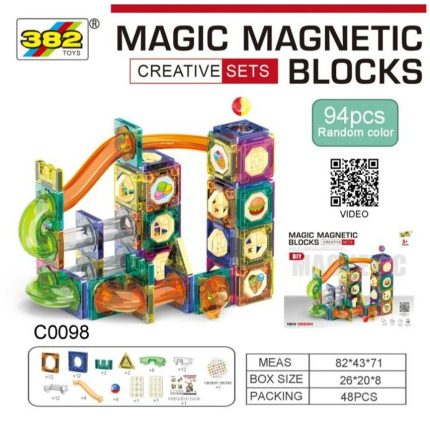 BLOQUES MAGNETICOS ACRILICOS (C0098) 94 PIEZAS JDMZ-117 - ZUMO - MULTICOLOR