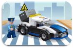 ENCASTRABLE POLICIAS CAMION 100 PIEZAS JDMZ-116 - ZUMO - AZUL - Imagen 2