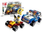 ENCASTRABLE POLICIAS Y LADRONES-4 X 4-197 PIEZAS JDMZ-115 - ZUMO - AZUL
