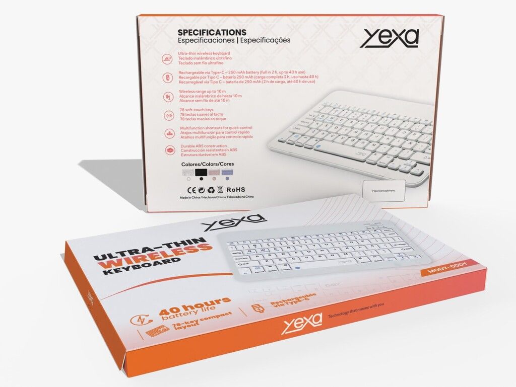 TECLADO BT ULTRAFINO COLORES MODY-00DY - YEXA - BLANCO TECLADO BT ULTRAFINO COLORES MODY-00DY - YEXA - BLANCO - Imagen 1