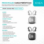 MANOS LIBRES  TWS  DEPORTIVOS IN-EA MODX-00KD - XAEA - GRIS - Imagen 4